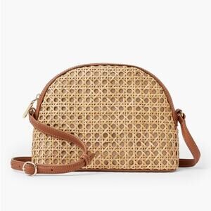 NEW Talbots Tan Woven Wicker Crossbody Bag